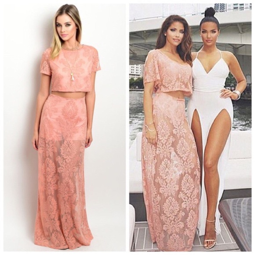 Lace boho two-piece set